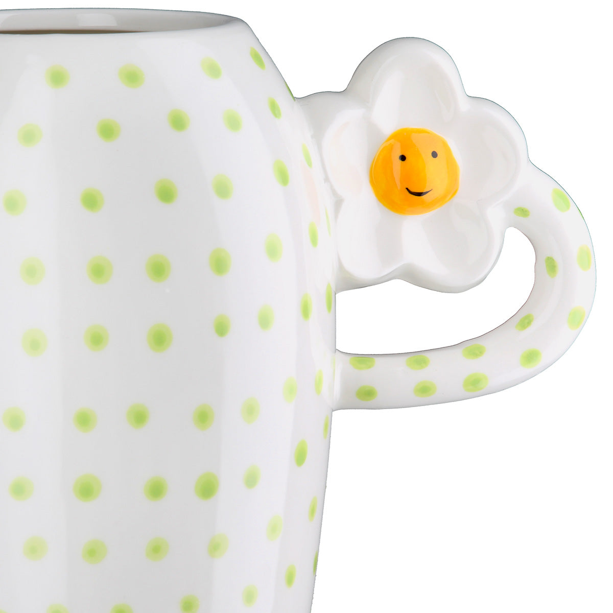 Daisy Ovale Oorvaas Wit Geel 19.5 cm