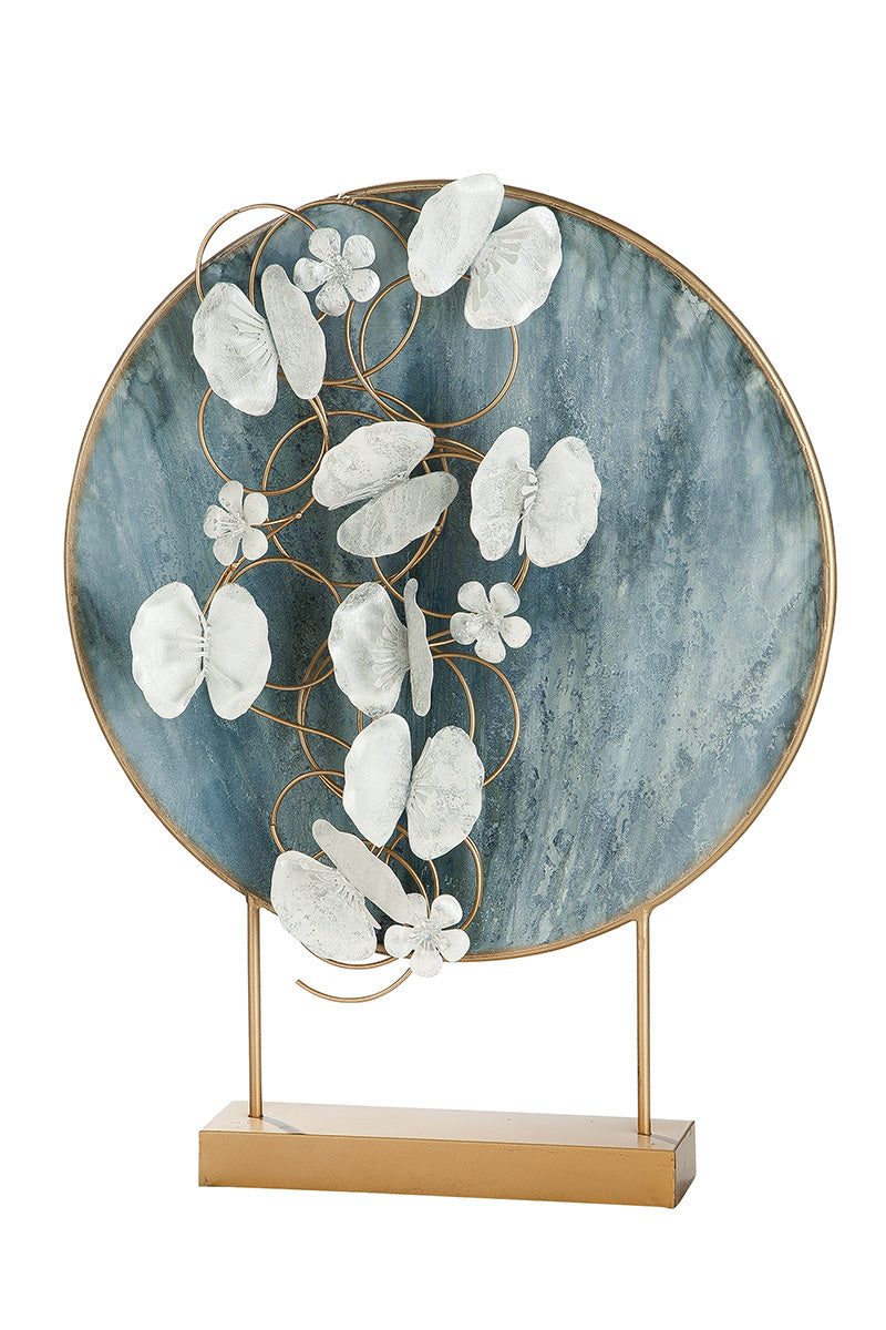 Metalen Sculptuur Blossoms Blauw