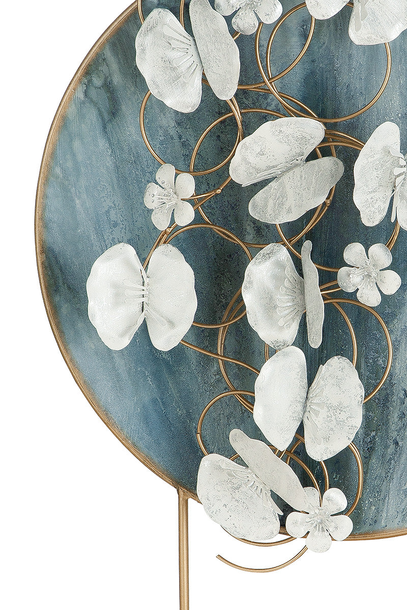 Metalen Sculptuur Blossoms Blauw