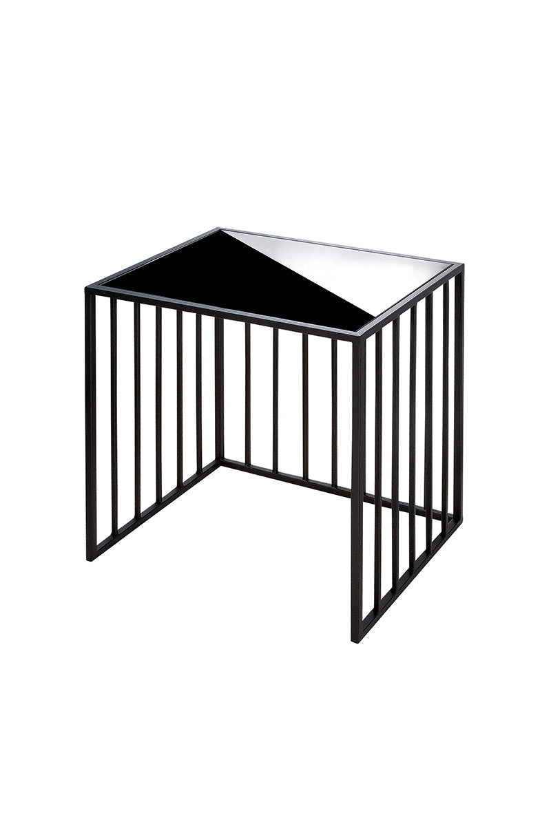 Straight Glazen Metalen Bijzettafel Set