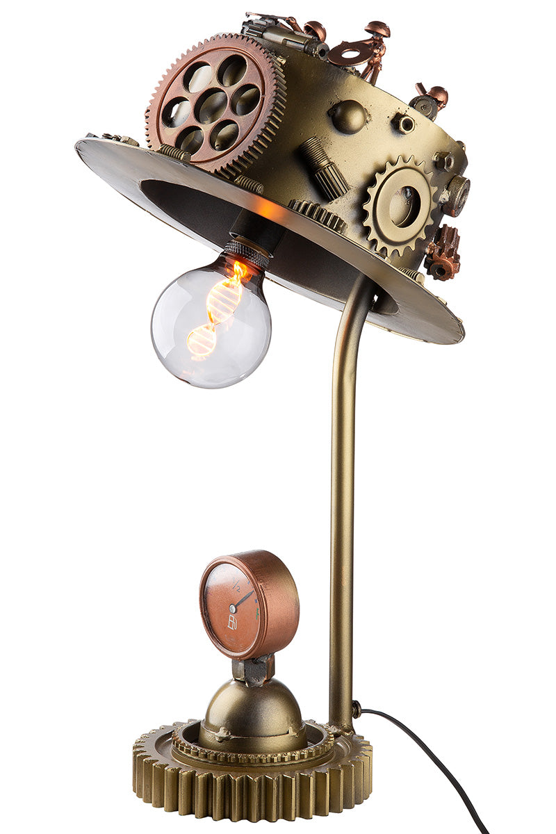 Steampunk Hoed Tafellamp Zilver