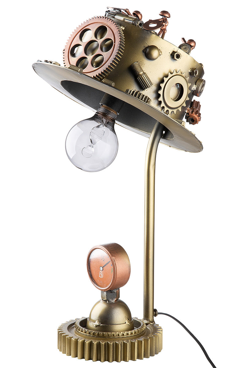 Steampunk Hoed Tafellamp Zilver