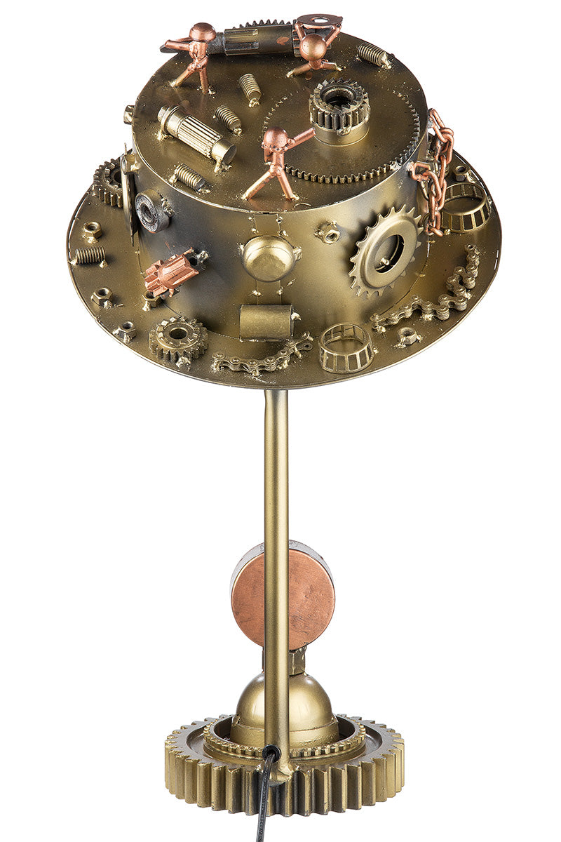 Steampunk Hoed Tafellamp Zilver