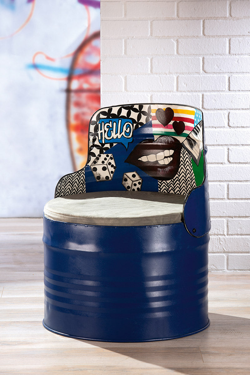 Blauwe Street Art Design Stoel