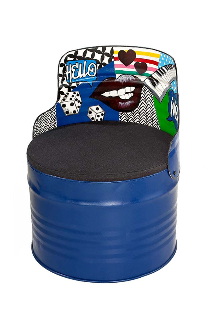 Blauwe Street Art Design Stoel