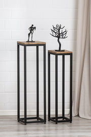 Vierkante metalen decoratiepilaar set