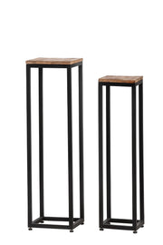 Vierkante metalen decoratiepilaar set
