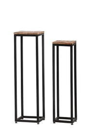 Vierkante metalen decoratiepilaar set