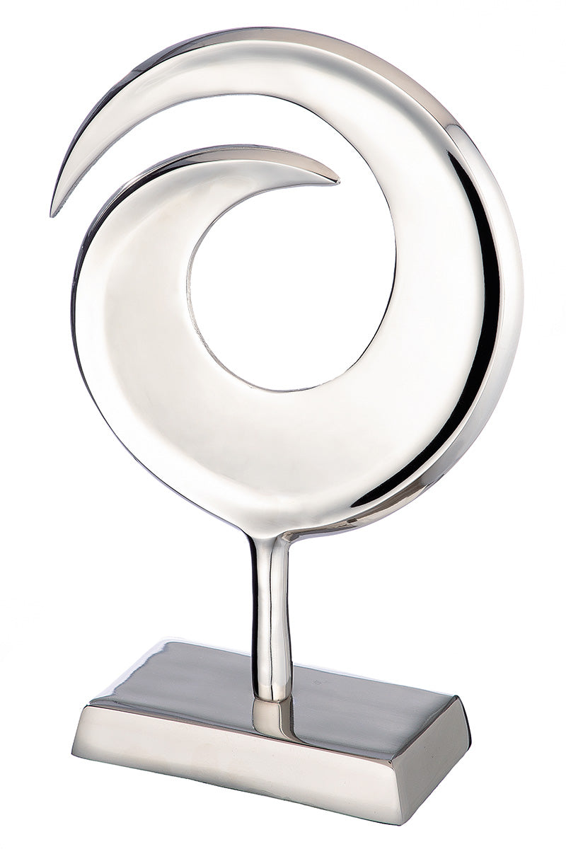 Swirl Aluminium Sculptuur Zilver