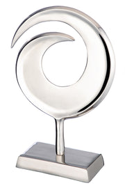 Swirl Ronde Aluminium Sculptuur Zilver