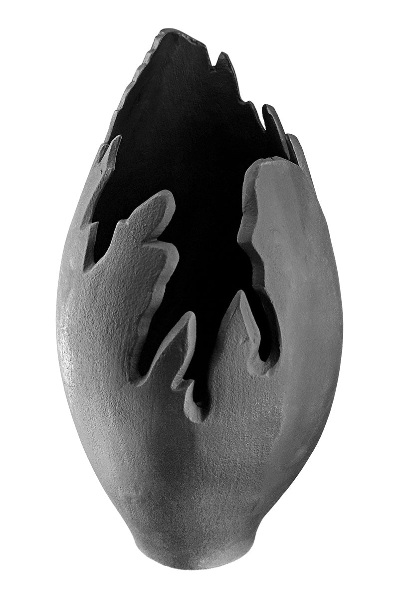 Vulkano Flame Vaas Antraciet 39 cm