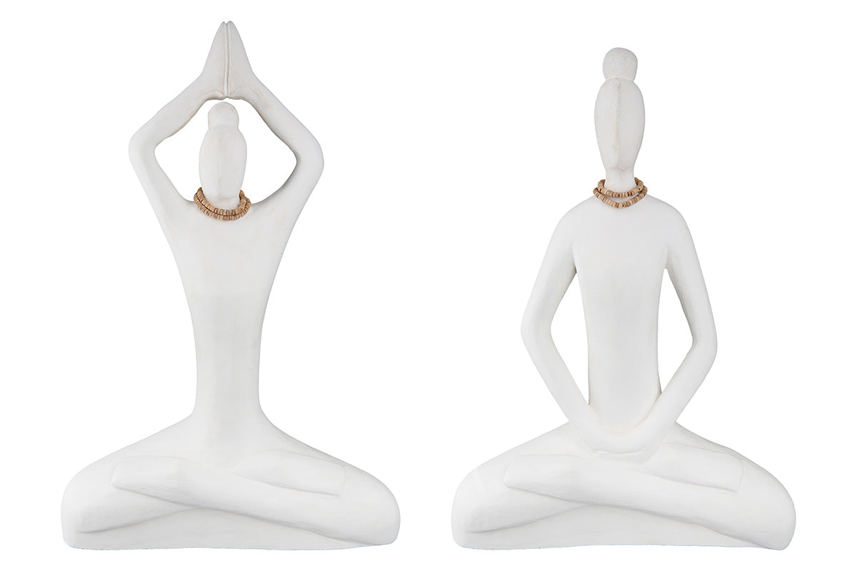 Yoga Ladys Houten Figuur Wit