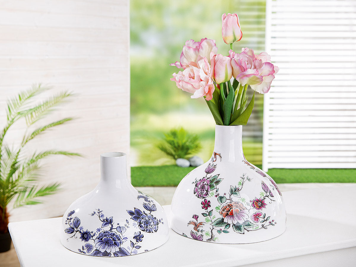 Florale Crèmekleurige Vaas 15 cm