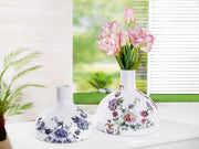 Florale Metalen Vaas Crème Paars