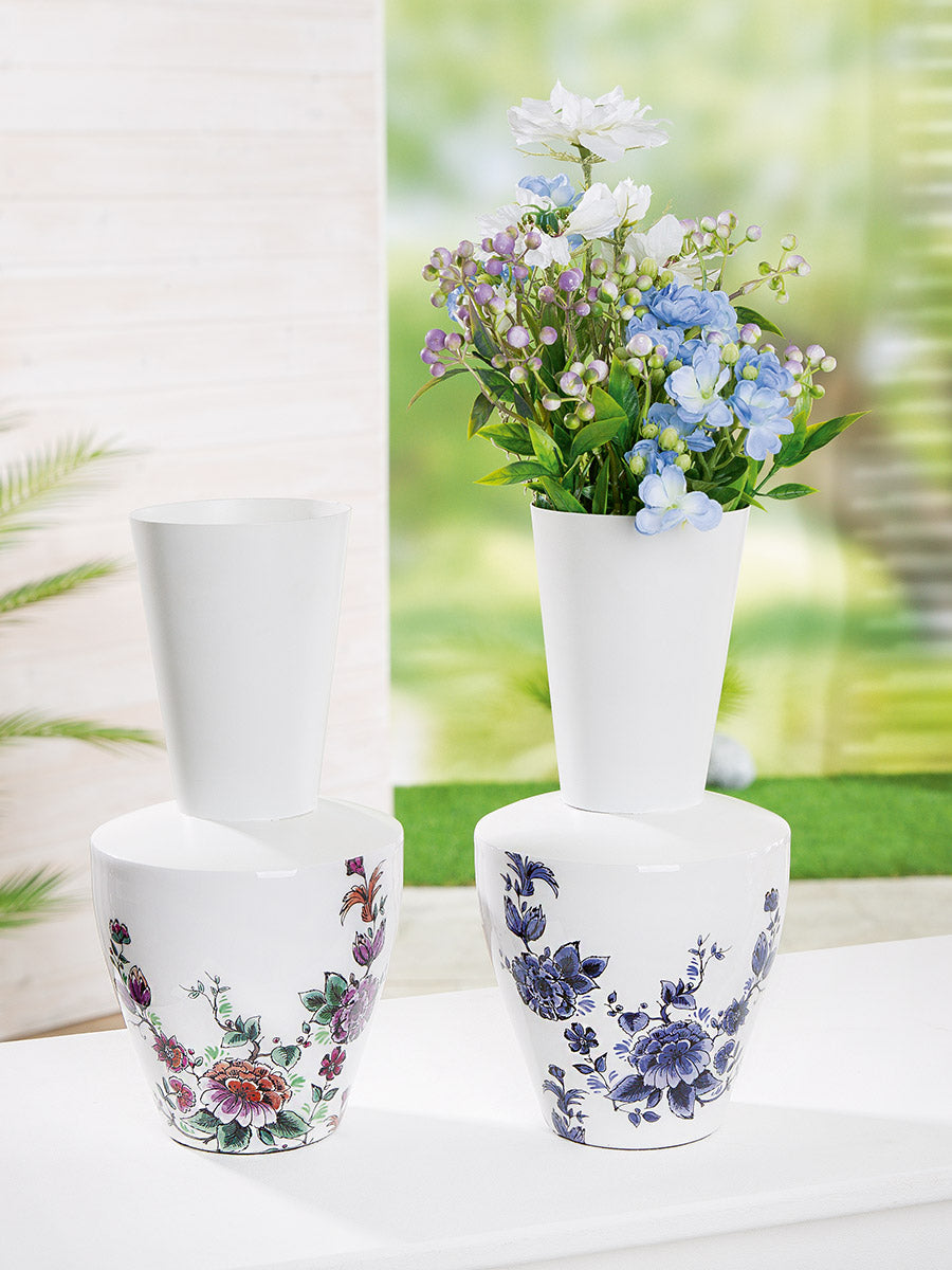 Florale Crèmekleurige Vaas 29 cm