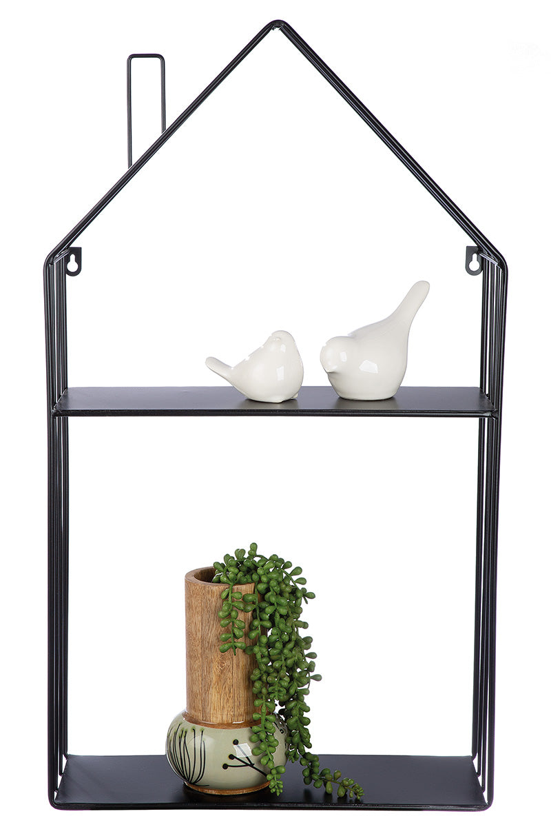 House Metalen Wandplank Zwart