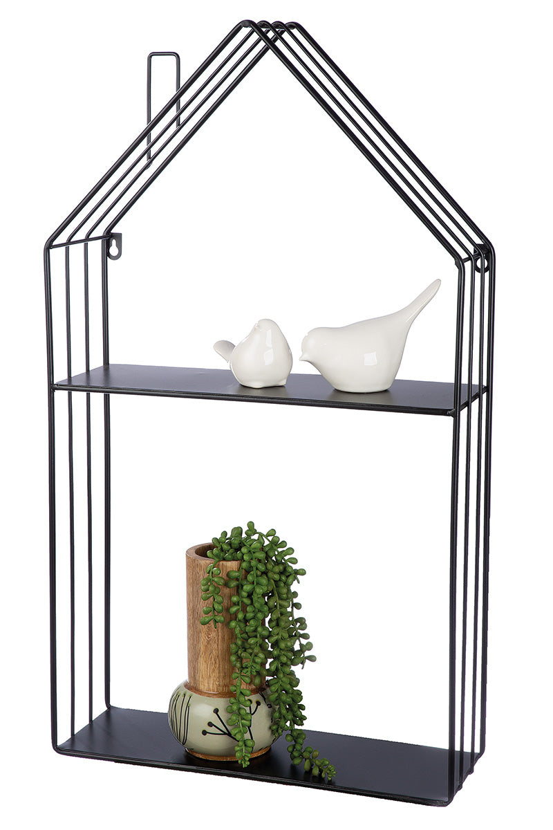 House Metalen Wandplank Zwart