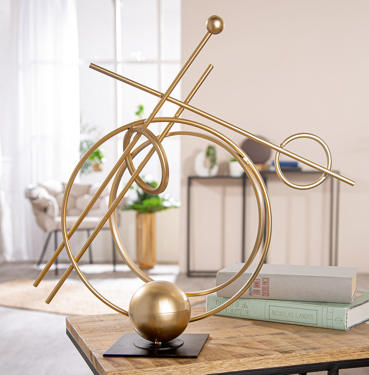Abstracto Metalen Sculptuur Goud