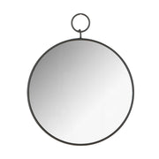 Round zwarte metalen spiegel