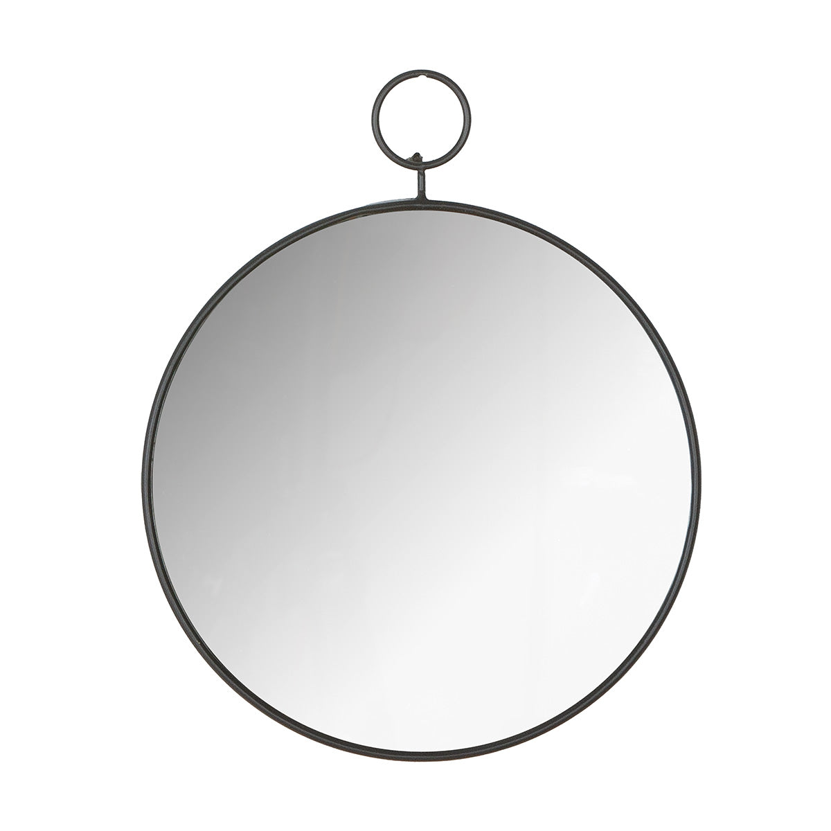 Round zwarte metalen spiegel