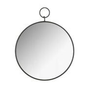 Round zwarte metalen spiegel