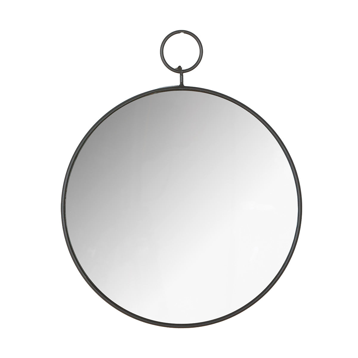 Round zwarte metalen spiegel