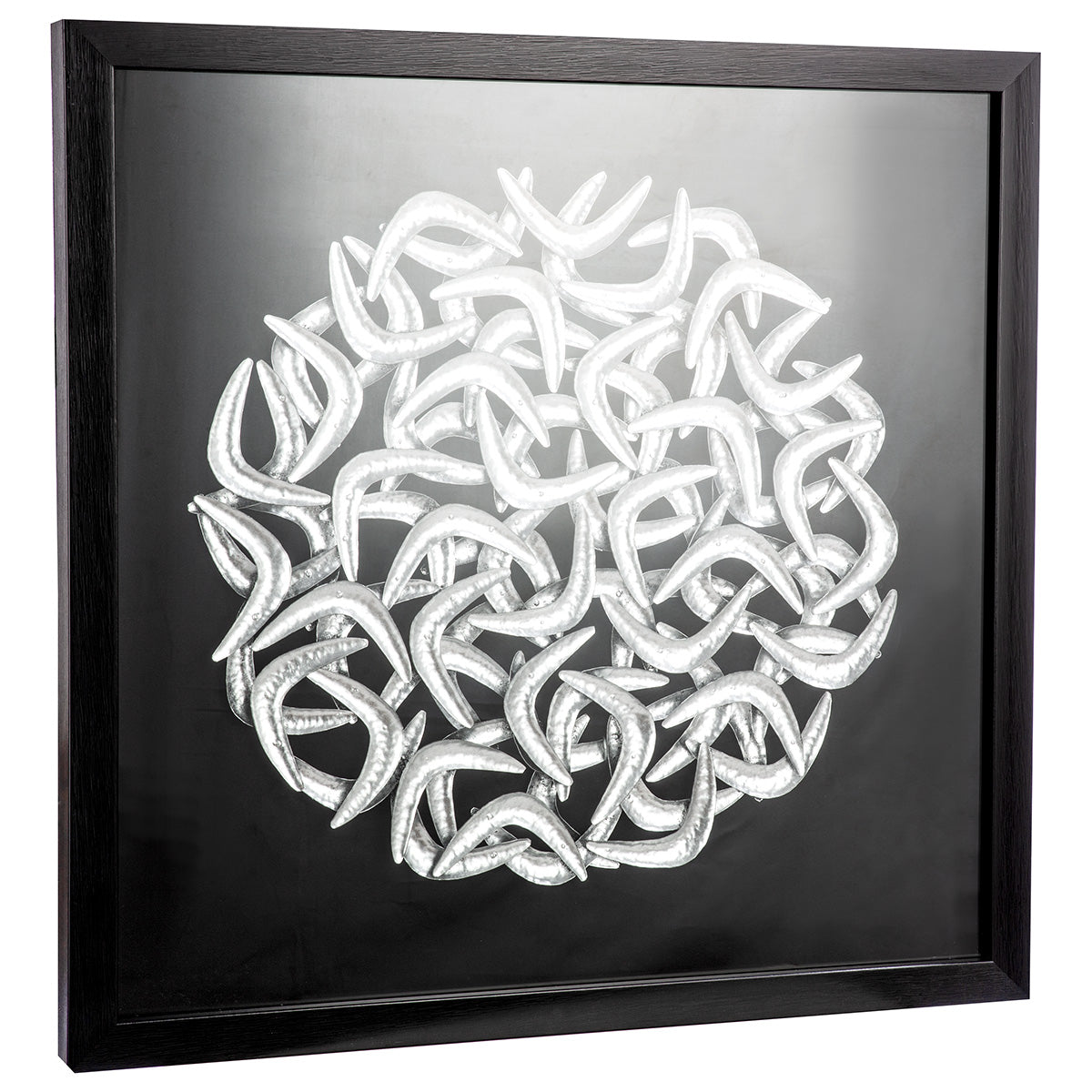 Salerno zwart-zilveren 3D wanddecoratie