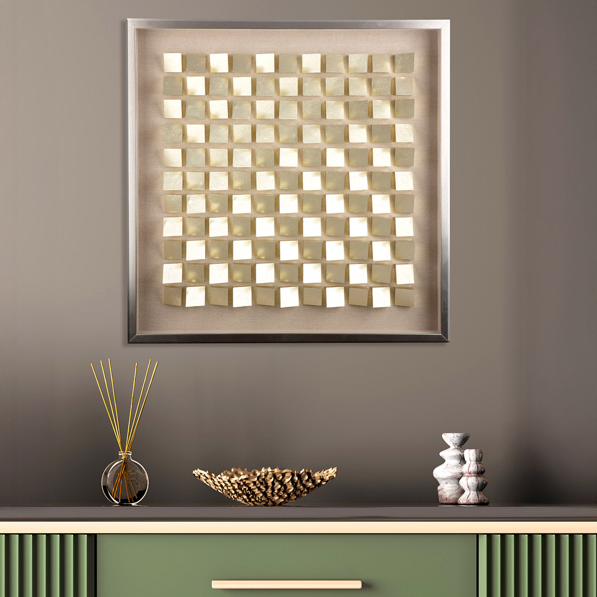 Rise 3D wanddecoratie champagne 70 cm