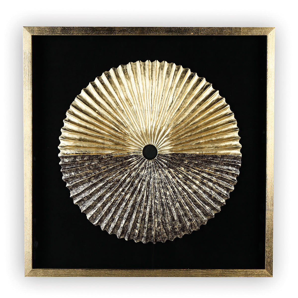 Plato zwart-gouden 3D wanddecoratie