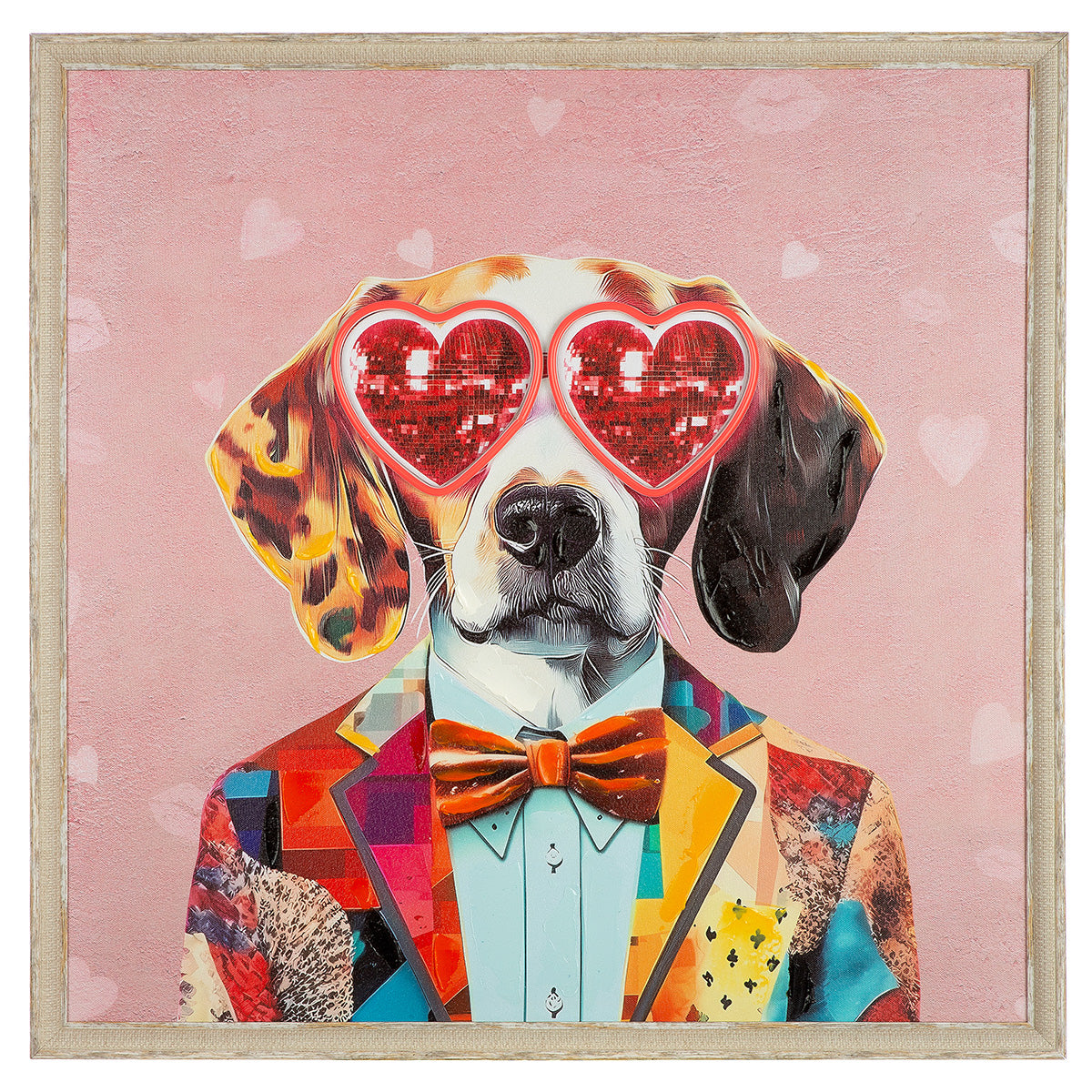 Dog Love LED hondenschilderij 64 cm
