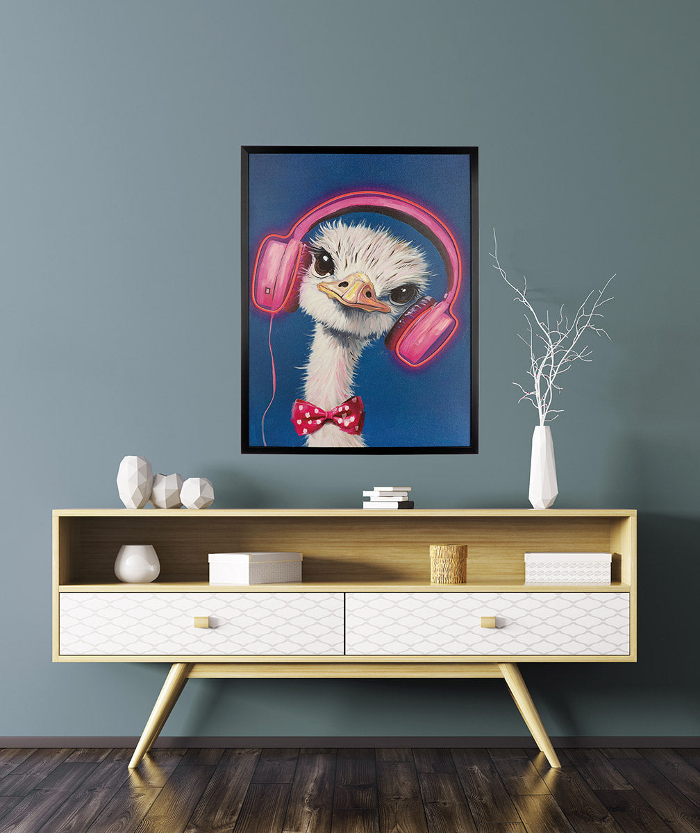 Bird On Ear LED schilderij 83 cm