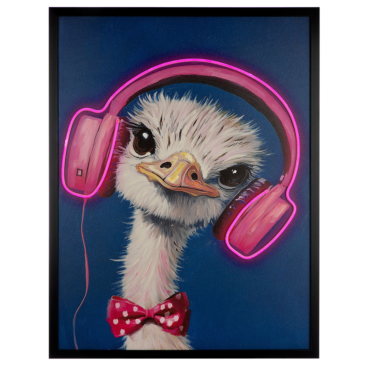 Bird On Ear LED schilderij 83 cm