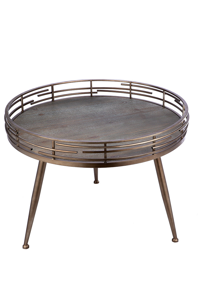 Loft Grote Ronde Houten Bijzettafel