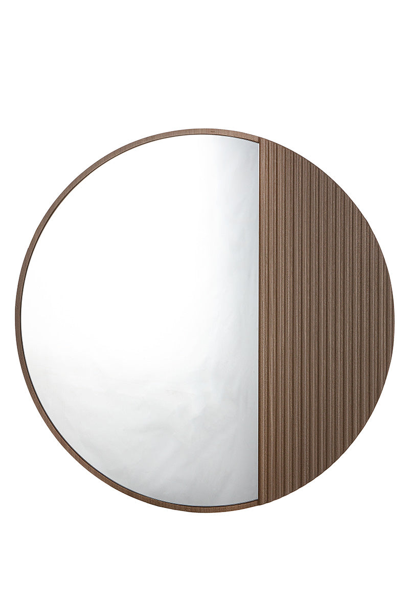 Living ronde spiegel bruin 70 cm