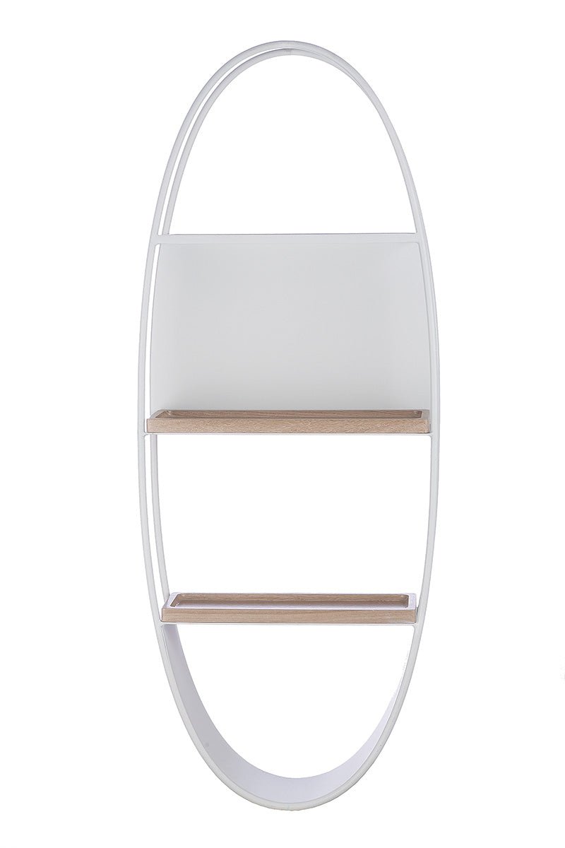 Living Ovale Wandplank Glas Wit