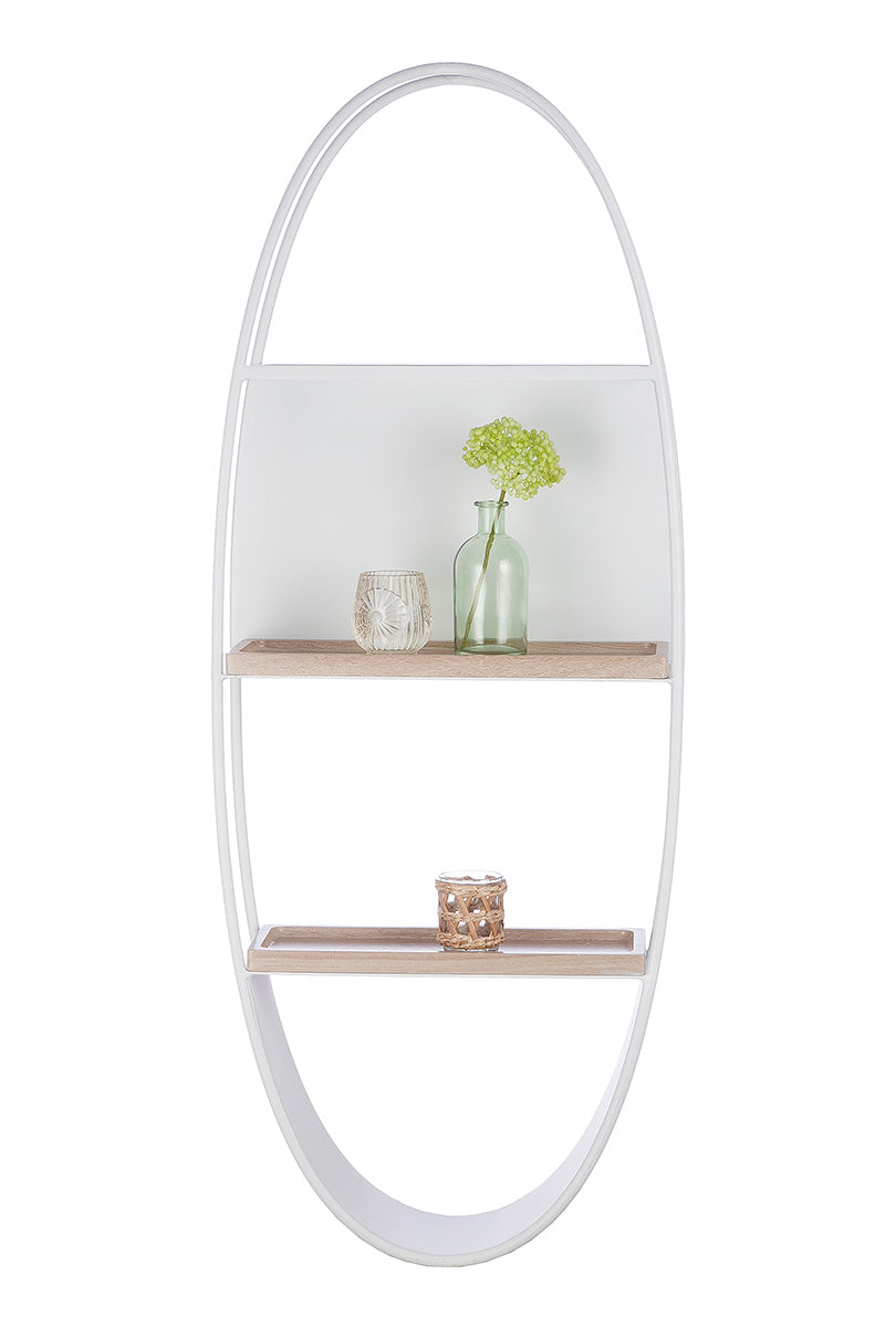 Living Ovale Wandplank Glas Wit