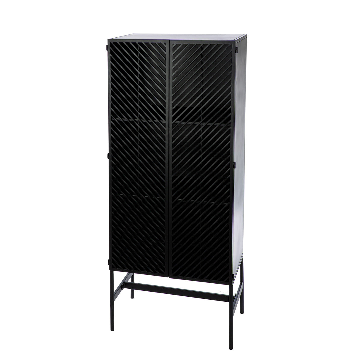 Listra Metalen Kast Zwart 140 cm
