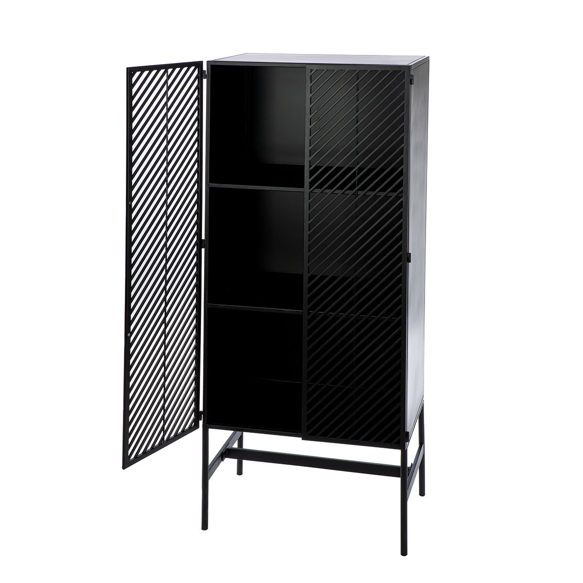 Listra Metalen Kast Zwart 140 cm