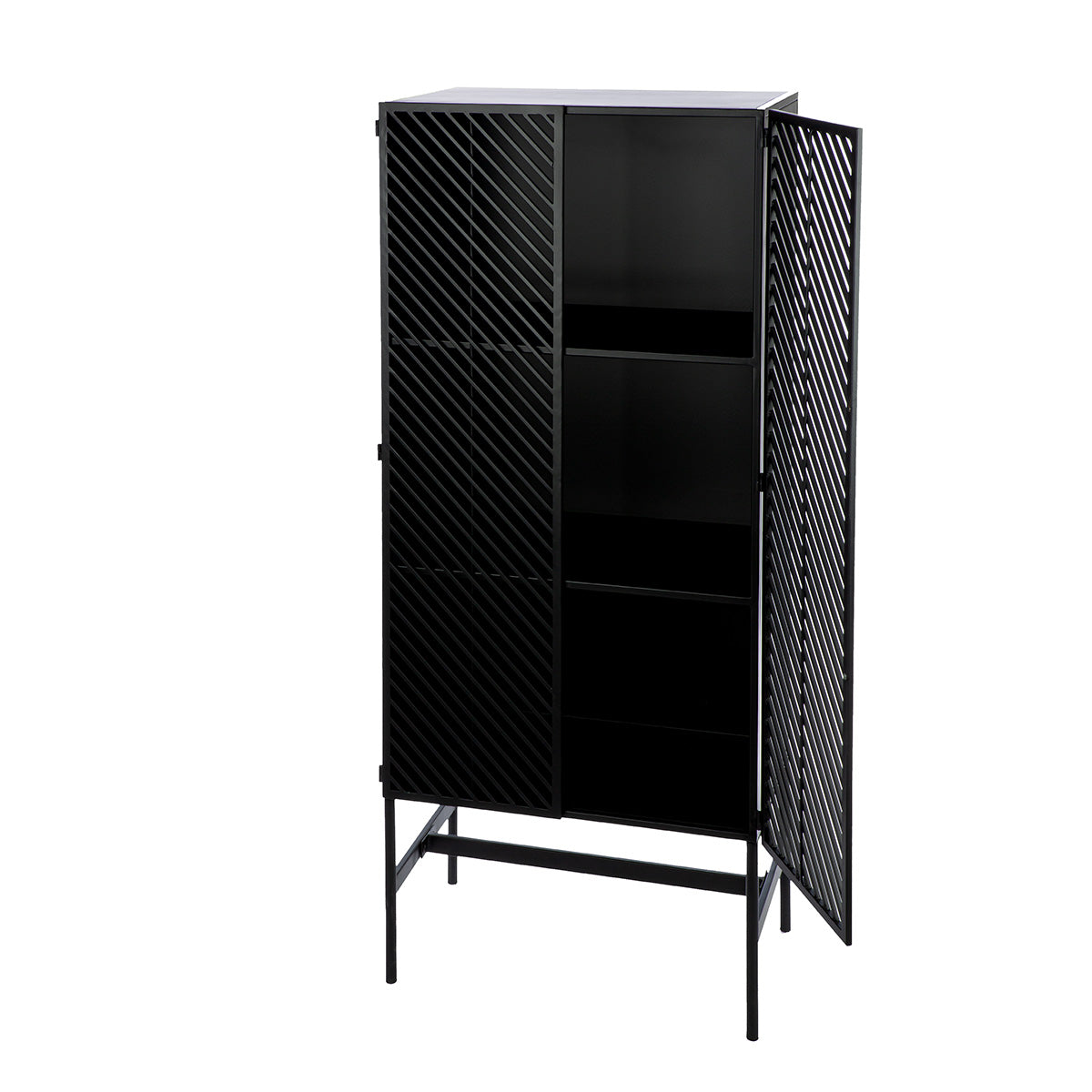 Listra Metalen Kast Zwart 140 cm