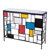 Mondrian glazen metalen dressoir