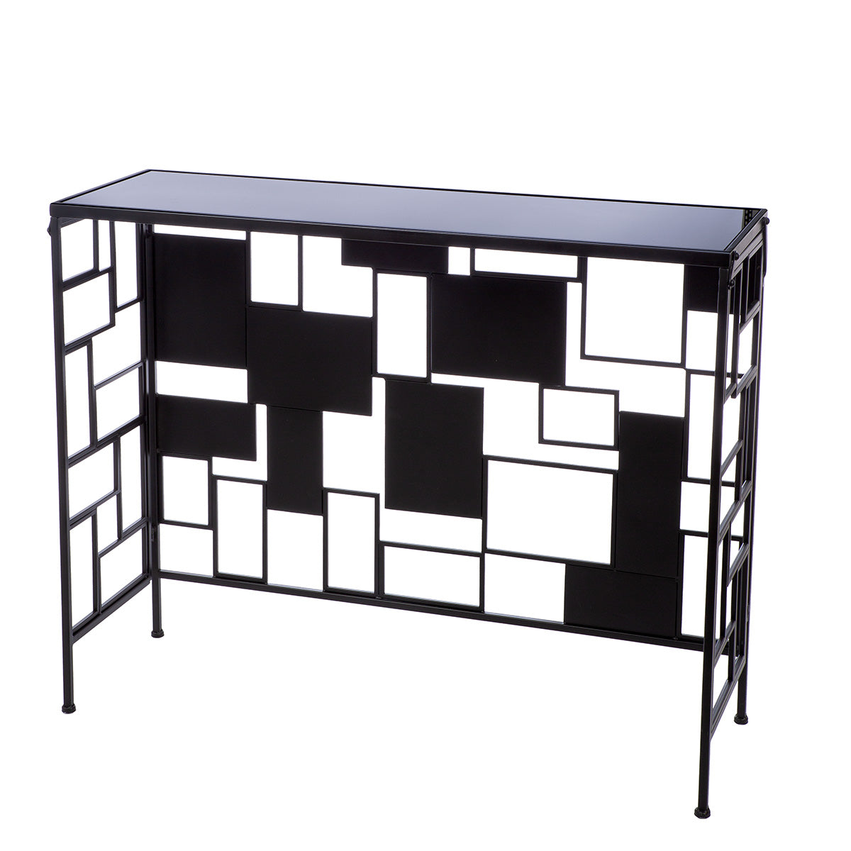 Mondrian glazen metalen dressoir
