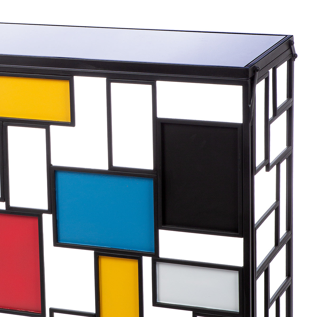 Mondrian glazen metalen dressoir