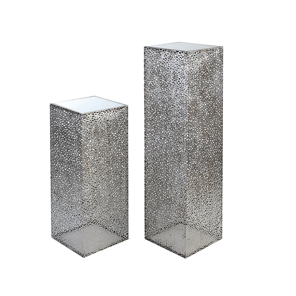 Purley glazen metalen pilaar zilver