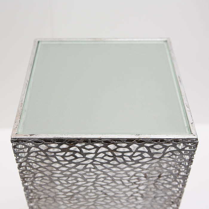 Purley glazen metalen pilaar zilver