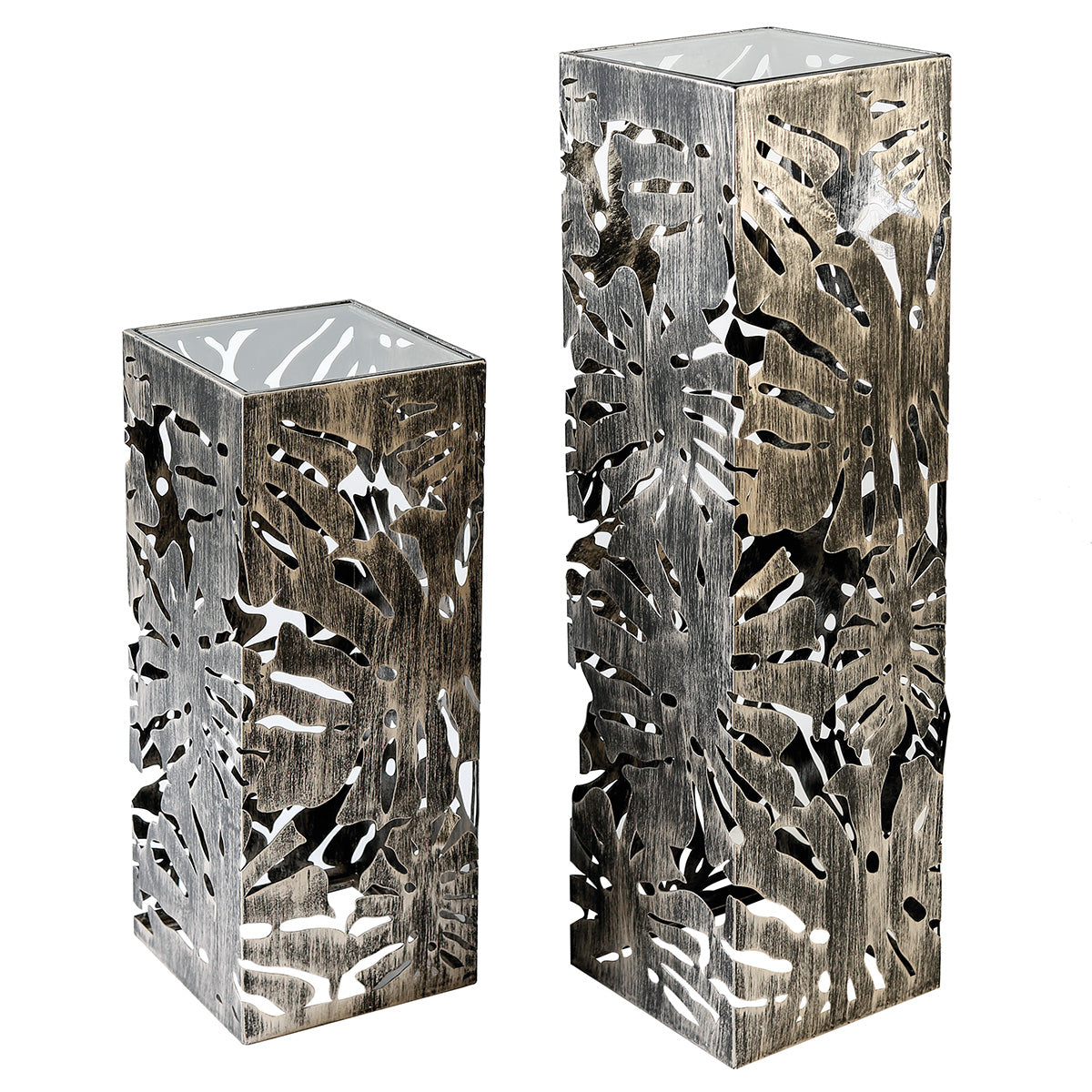 Flora glazen metalen pilaar 100 cm