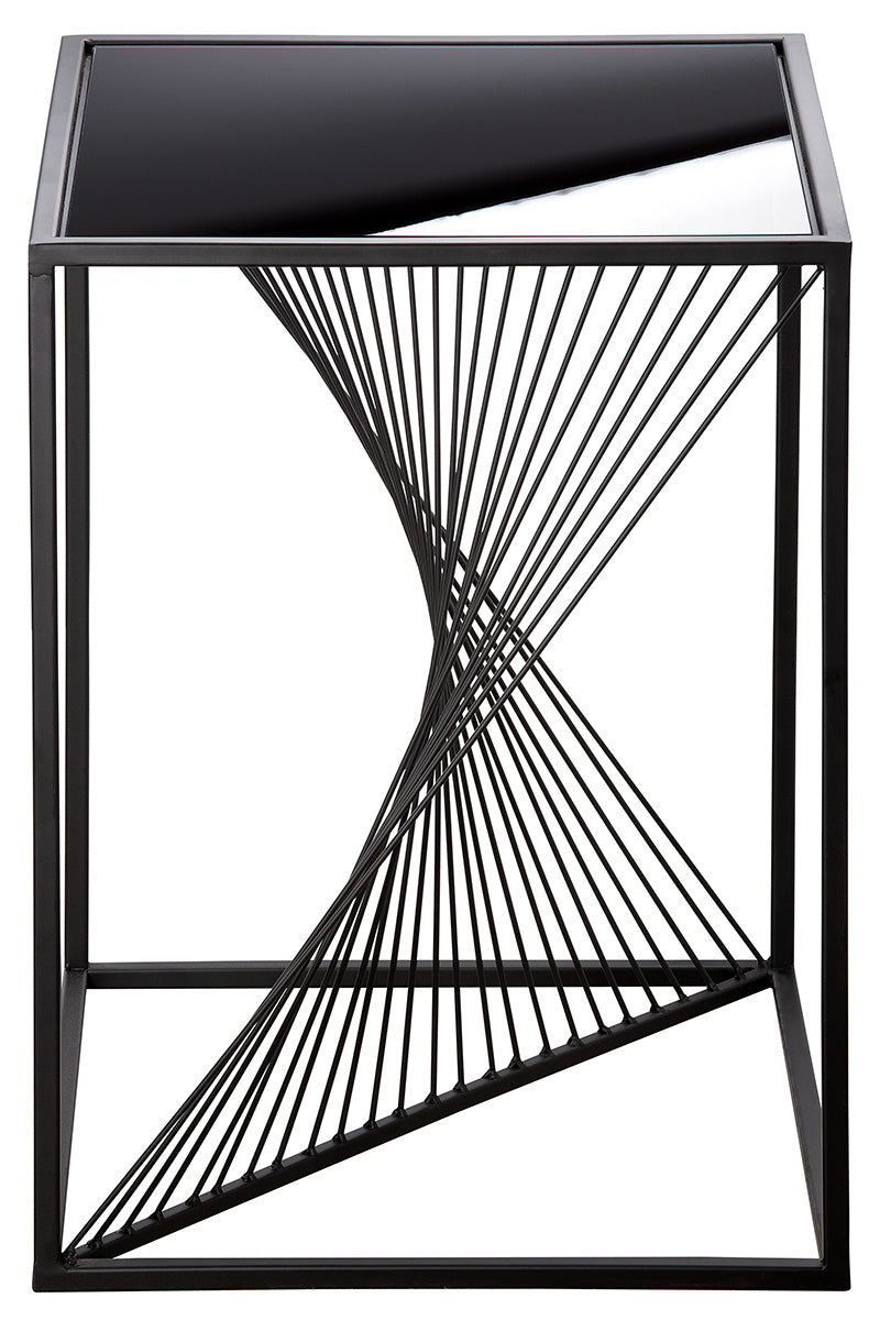 Ray Glazen Metalen Bijzettafel Zwart
