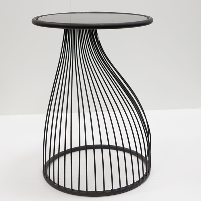 Ray Ronde Glazen Metalen Bijzettafel
