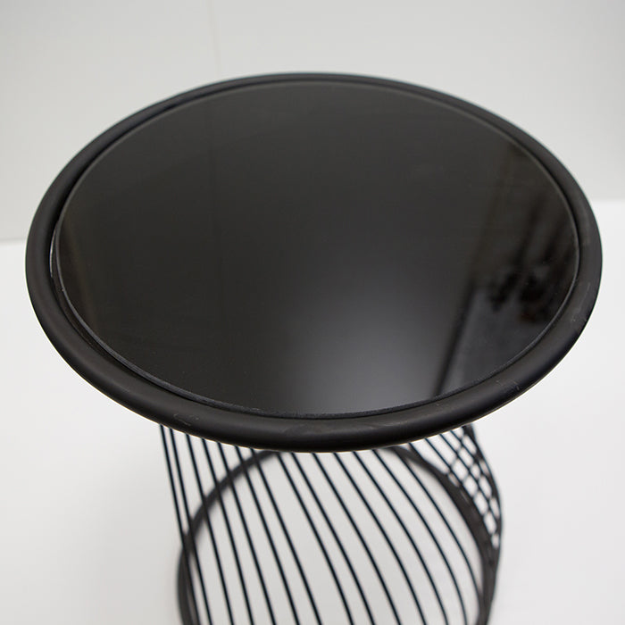 Ray Ronde Glazen Metalen Bijzettafel