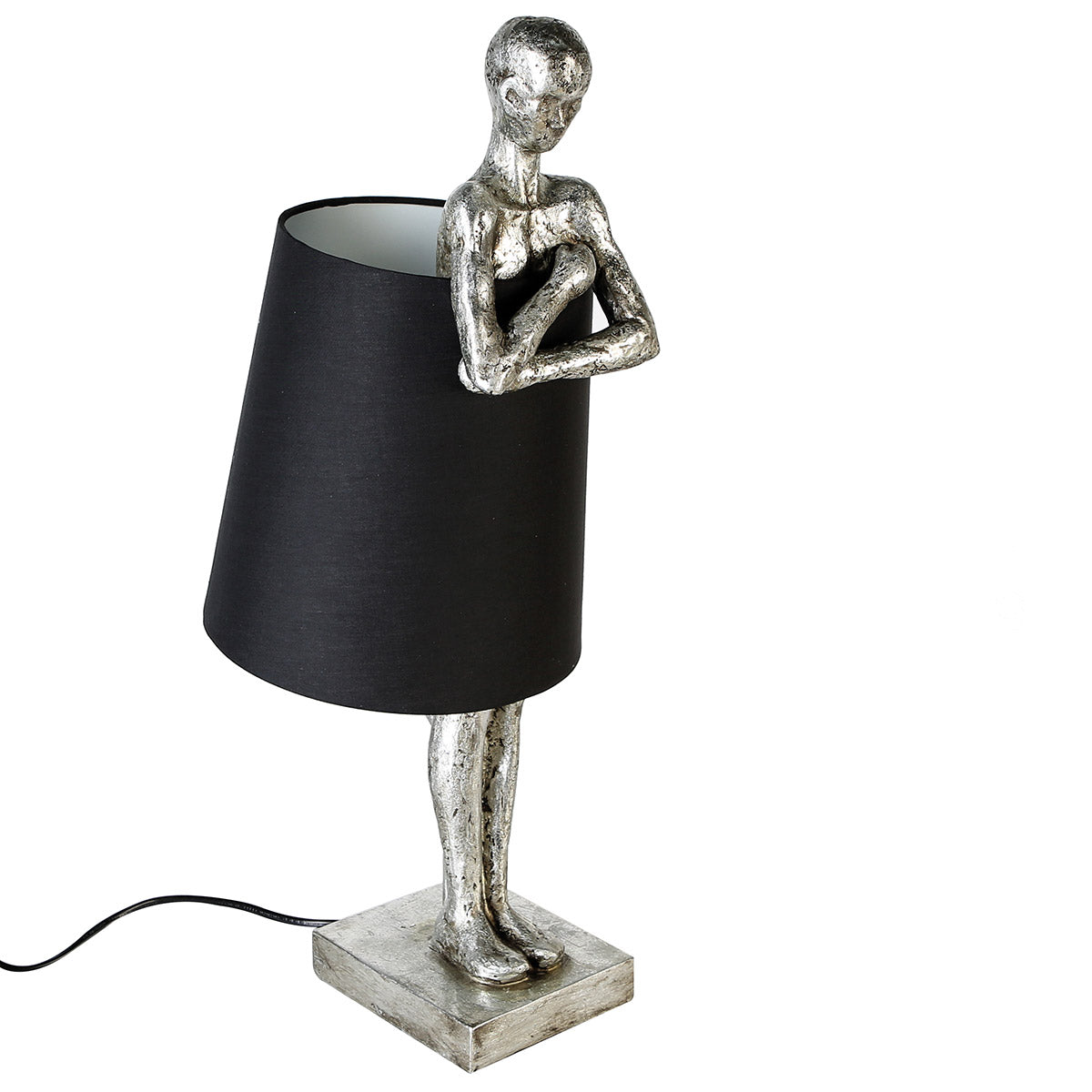 Man Tafellamp Zwart Zilver Design