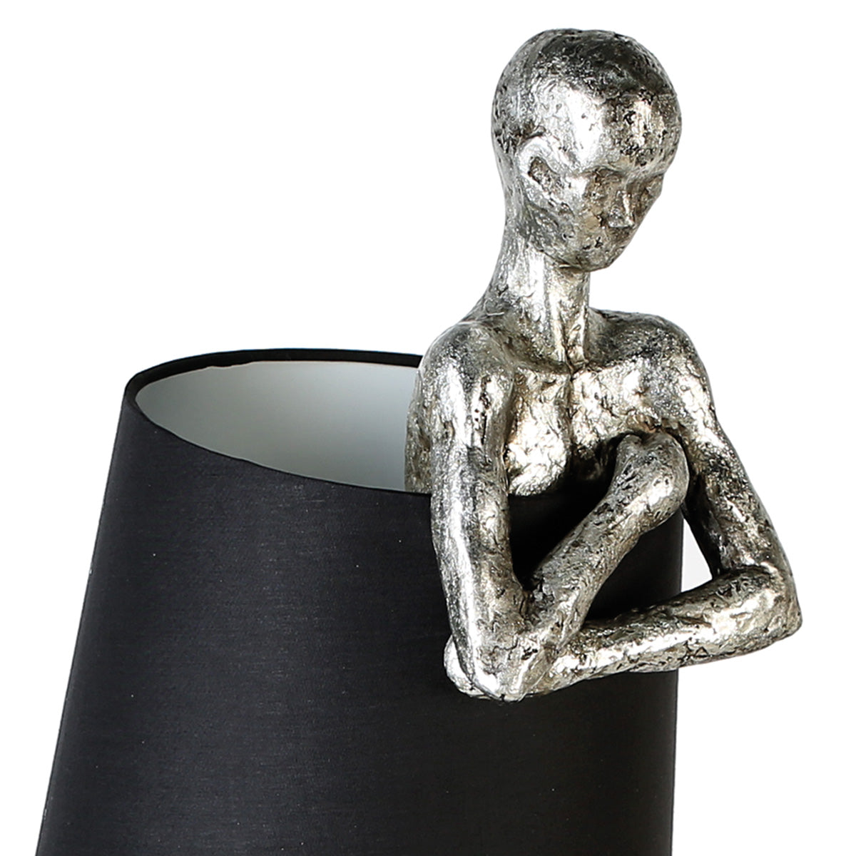 Man Tafellamp Zwart Zilver Design